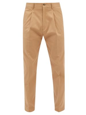 Paul Smith - Pleated Cotton-blend Twill Trousers - Mens - Tan