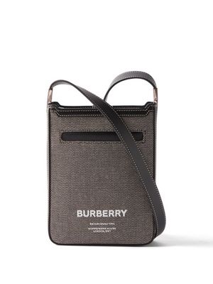 Burberry - Olympia Logo-print Leather Cross-body Bag - Mens - Grey