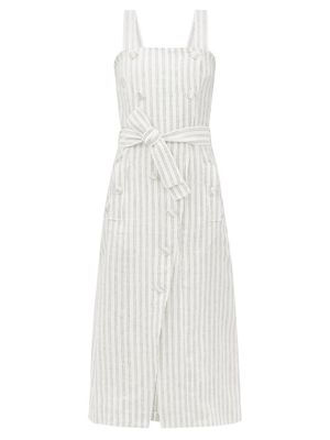 Altuzarra - Audrey Double-breasted Striped-linen Dress - Womens - Ivory Multi