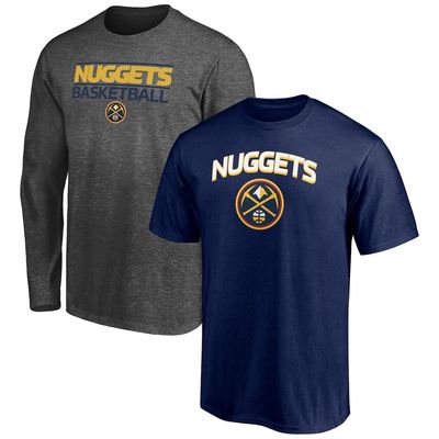 Men's Fanatics Branded Navy/Heathered Charcoal Denver Nuggets T-Shirt Combo Set