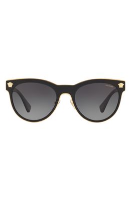 VERSACE Phantos 54mm Gradient Polarized Round Sunglasses in Black Gradient