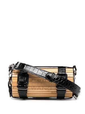 Feng Chen Wang bamboo-panel crossbody bag - Black