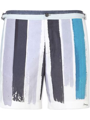 Dolce & Gabbana brushstroke-print swim shorts - Blue