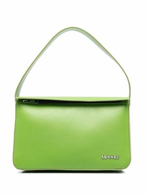 Sunnei peso leather tote bag - Green