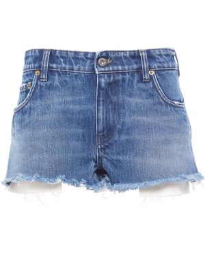 Miu Miu low-rise denim mini shorts - Blue