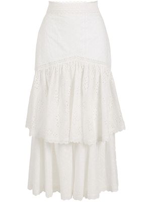 Martha Medeiros Tatiane broderie-anglaise skirt - White