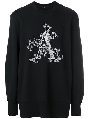 Ann Demeulemeester Blanche initial print sweatshirt - Black