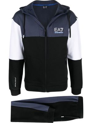 Ea7 Emporio Armani logo-print cotton-blend track pants - Blue
