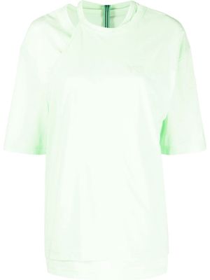 Y-3 layered logo-print T-shirt - Green