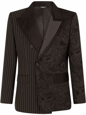 Dolce & Gabbana asymmetric patchwork double-breasted blazer - Black