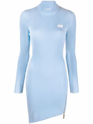 Gcds zip-detail knitted dress - Blue