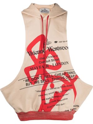 Vivienne Westwood organic cotton sleeveless hoodie - Neutrals