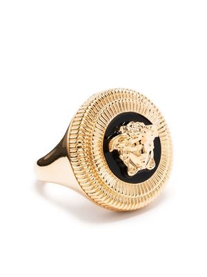 Versace medusa-plaque signet ring - Gold