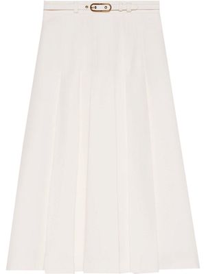 Gucci Cady crêpe pleated skirt - White