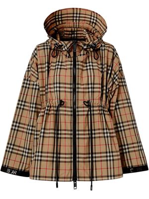 Burberry logo tape Vintage Check hooded jacket - Neutrals