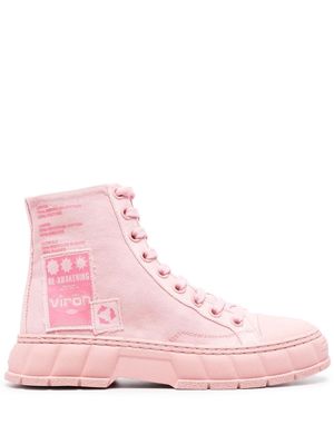 Virón logo-print lace-up boots - Pink