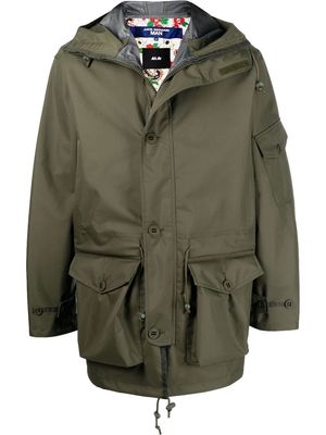 Junya Watanabe MAN zip-up hooded coat - Green