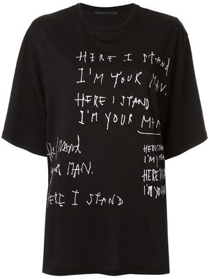 Haider Ackermann oversized slogan print T-shirt - Black