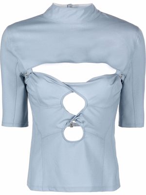Jacquemus cut-out wool top - Blue