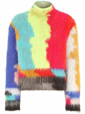 Dolce & Gabbana glitch mohair-blend knit jumper - Red