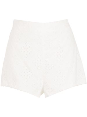 Martha Medeiros Aline broderie anglaise shorts - White