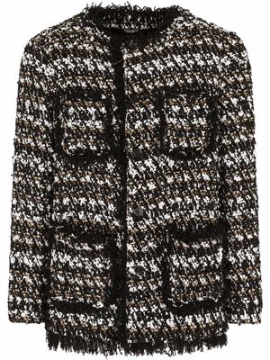 Dolce & Gabbana unfinished-effect tweed jacket - Black