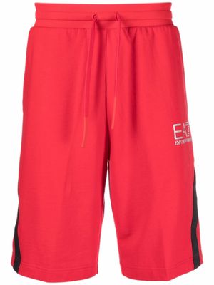 Ea7 Emporio Armani side-stripe Bermuda shorts - Red