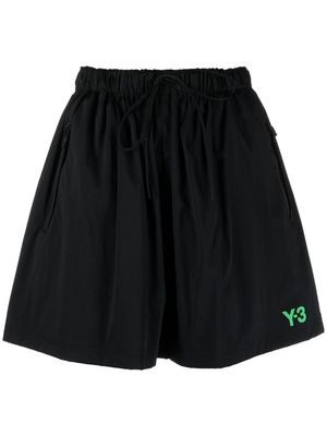 Y-3 logo-print track shorts - Black