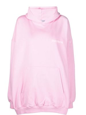 Balenciaga Large Fit logo-print cotton hoodie - Pink