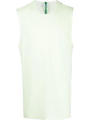 Y-3 logo-print cotton vest - Green