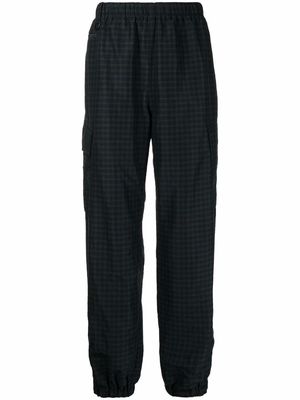 UNDERCOVER check-pattern track pants - Blue