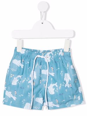 Knot Parker motif-print swim shorts - Blue