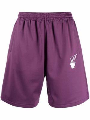 Off-White Hands Off knee-length shorts - Purple
