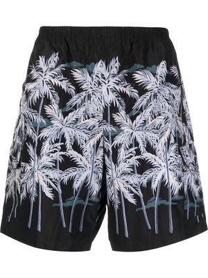 Palm Angels palm tree-print swim shorts - Black