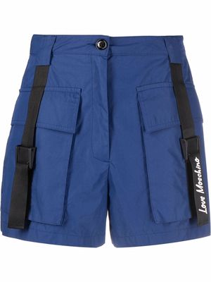 Love Moschino high-waisted cargo shorts - Blue