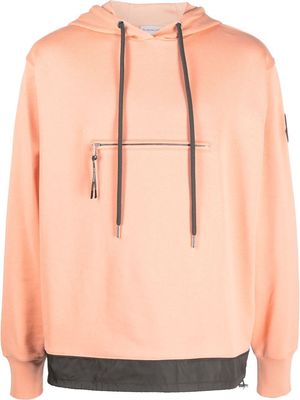 Moncler logo patch cotton hoodie - Orange
