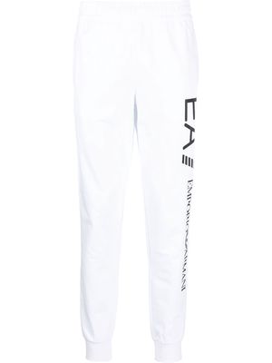 Ea7 Emporio Armani logo-print cotton track pants - White