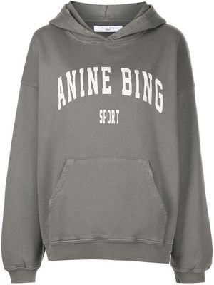 ANINE BING harvey combed-cotton hoodie - Grey