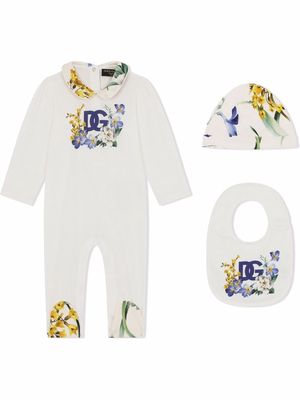 Dolce & Gabbana Kids floral print pajama gift set - White