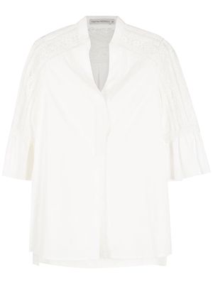 Martha Medeiros Pandora lace-trim shirt - White