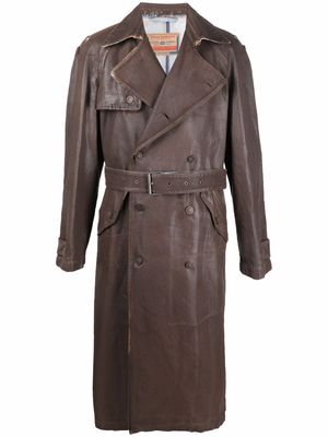Diesel D-Delirious coated trench coat - Brown