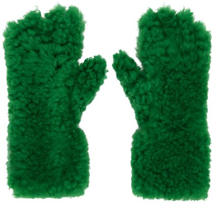 Bottega Veneta Green Shearling Gloves