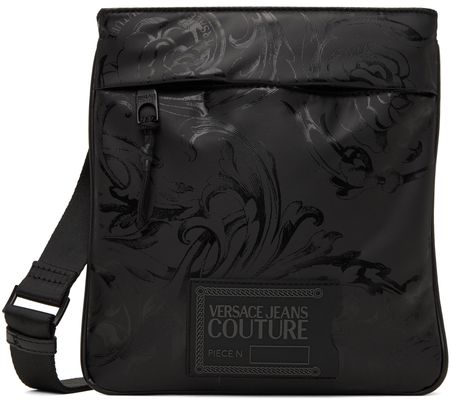 Versace Jeans Couture Black Coated Regalia Baroque Messenger Bag