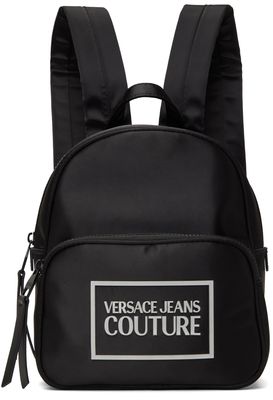 Versace Jeans Couture Black Gummy Logo Backpack