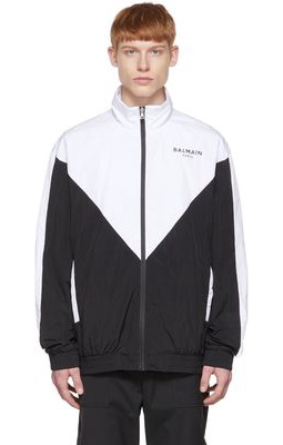 Balmain Black & White Nylon Jacket