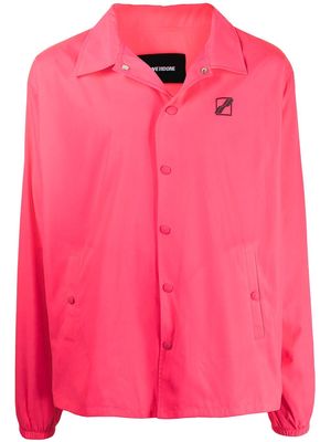 We11done logo-print shirt jacket - Pink
