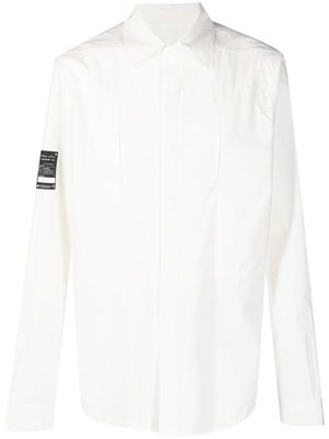 Rick Owens logo-print cotton shirt - White