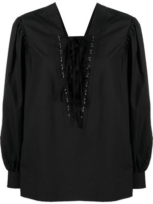 Comme Des Garçons Noir Kei Ninomiya tie-detail long-sleeved blouse - Black
