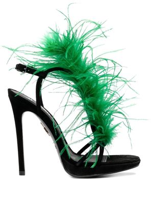 Alzuarr feather-detail leather sandals - Green