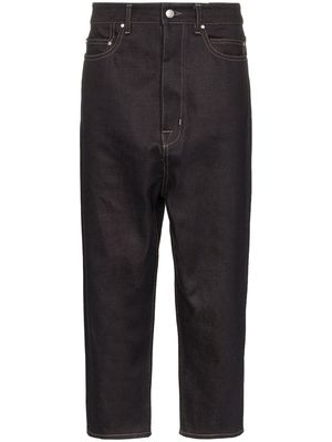 Rick Owens drop crotch cropped jeans - Blue